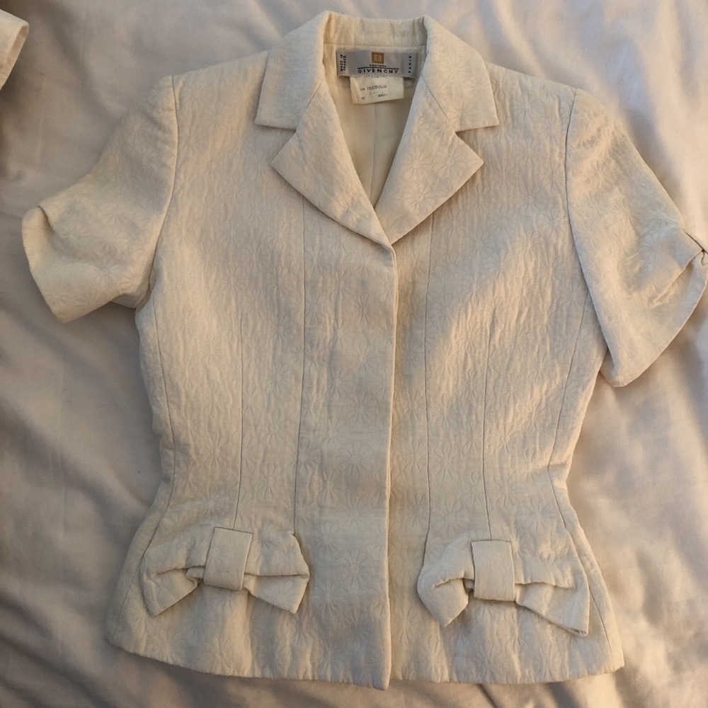 Vintage White cotton Givenchy skirt suit